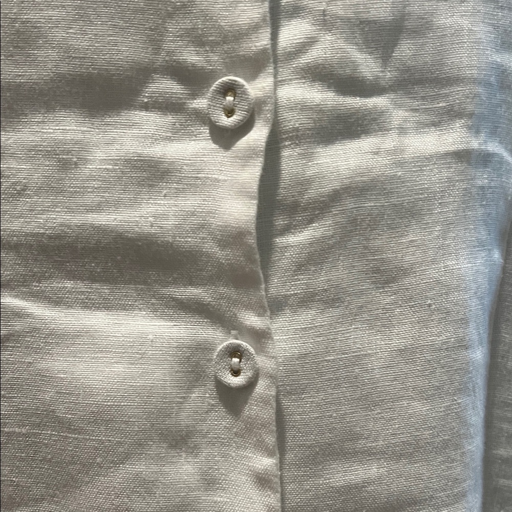 Magaschoni White Button-Down Linen Maxi Dress - Picture 5 of 7